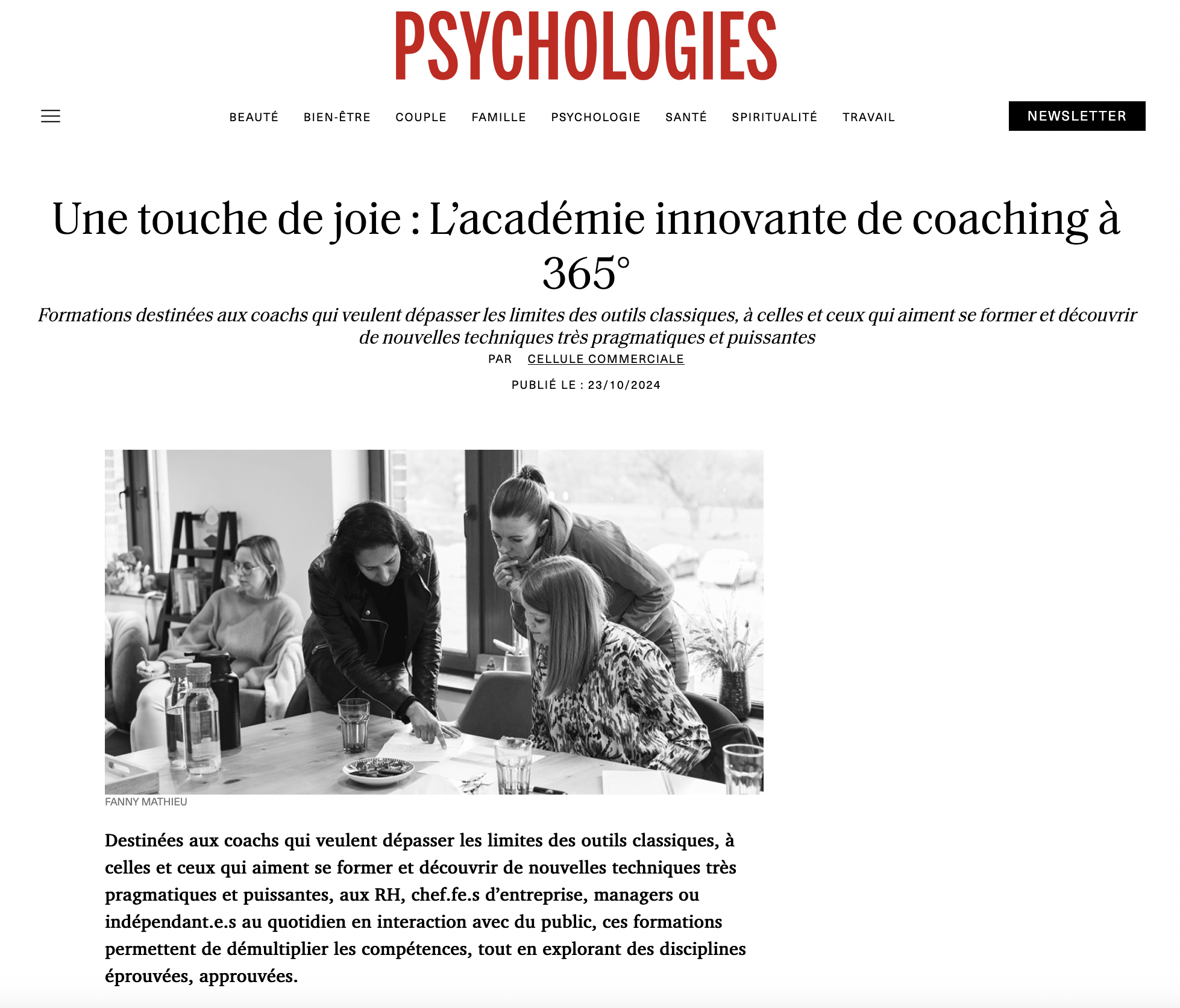 Académie coaching Une touche de joie